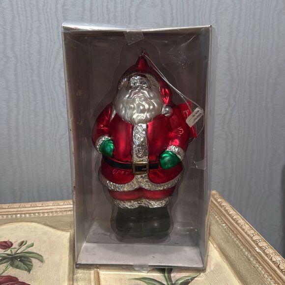 Vintage Department 56 Oversized Handblown Mercury Glass Santa Claus Ornament New - Picture 10 of 16